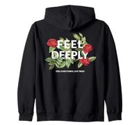 Feel Deeply Empathy Citation émotionnelle Esthétique Florale Sweat à Capuche