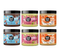 Feel Fit Mixbox Pâte à Tartiner Protéinée 6x200g - Crème Lait-Noisette, Pistache & Cacao-Noisette - Whey Protein, Low Carb, Keto, Sans sucre ajouté, Snack Santé, Chocolat, Noisettes, Pistaches