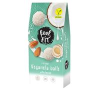 Feel FIT Veganela Balls, pralines végétaliennes à la noix de coco avec des amandes entières à l'intérieur et de la crème de lait de coco, sans sucre ajouté, sans huile de palme (6 x 63 g)