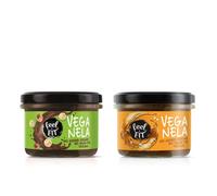 Feel FIT VEGANELA pâte à tartiner au caramel salé & pâte à tartiner au cacao et aux noisettes, sans sucre ajouté, sans huile de palme & végétalien, paquet de 6 (6 x 200 g)