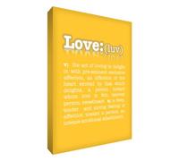 Feel Good Art 16 x 24 cm-A2 Typographie Moderne Grand Dictionnaire Produit of Love Toile épaisse, Jaune