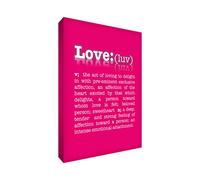 Feel Good Art 16 x 24 cm-A2 Typographie Moderne Grand Dictionnaire Produit of Love Toile épaisse, Rose Vif