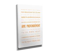 Feel Good Art Aime Profondément Toile sur Cadre Mural de Style Moderne/Typographique Orange/Blanc 40 X 60 cm