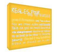 Feel Good Art Amour et Famille Toile sur Cadre Photo Mural de Style Moderne/Typographique Multicolore 38 x 38 cm