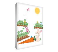 Feel Good Art Bloc Décoratif Monsieur Lapin dans Son Jardin 14,8 X 10,5 X 2 cm