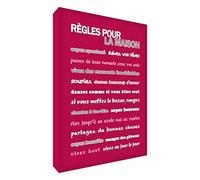 Feel Good Art Bloc Décoratif Règles pour la Maison Framboise 10,5 X 7,4 X 2 cm
