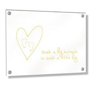 Feel Good Art Cadre mural en acrylique avec boulons (60 x 40 x 0,6 cm, grand format, jaune bouton d'or avec inscription « Such a Big Miracle in such a little boy »)