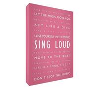 Feel Good Art Gallery Toile emballée avec panneau avant massif Motif typographique moderne et inspirant Rose vintage 40 x 30 x 4 cm