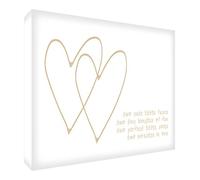 Feel Good Art Gallery Twins Boîte de rangement en toile pour nouveau-né Beige 60 x 40 x 4 cm