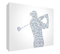 Feel Good Art GOLF1216-01IT Tableau sur Toile avec Impression sur Toile Motif Typographie Moderne 30 x 40 cm Teal Tones