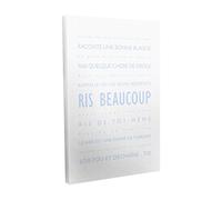 Feel Good Art Ris Beaucoup Toile sur Cadre Mural de Style Moderne/Typographique Bleu Pâle/Blanc 30 X 20 cm