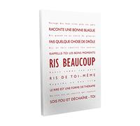 Feel Good Art Ris Beaucoup Toile sur Cadre Mural de Style Moderne/Typographique Rouge/Blanc 30 X 20 cm