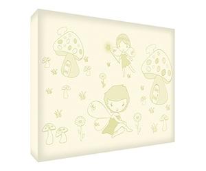 Feel Good Art Royaume des Fées Toile sur Cadre Mural de Style Moderne/Illustratif Beige 30 x 20 x 4 cm