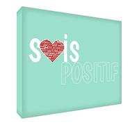 Feel Good Art Sois Positif Bloc Décoratif en Acrylique Transparent Poli comme Diamant Vert Menthe 10,5 x 7,4 x 2 cm