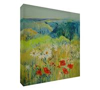 Feel Good Art Toile aux Couleurs Vives Appartenant de l'Artiste Val Johnson Anglais Countryside 96 x 96 x 4 cm Taille XXL