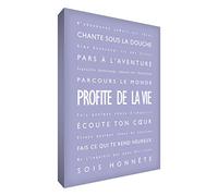 Feel Good Art Toile sur Cadre Profite de la Vie Lilas 40 x 60 cm