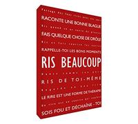 Feel Good Art Toile sur Cadre Profite de la Vie Rouge 40 x 60 cm