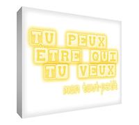 Feel Good Art Tu Peux Être qui Tu Veux Toile sur Cadre Mural de Style Moderne/Typographique Jaune 91 x 60 cm