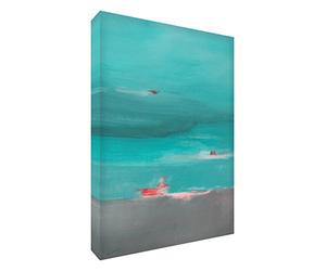 Feel Good Art VJ-PEACEFUL1216-AQUA15IT Pacifica Azur Tableau sur toile, peinture abstraite originale, art Val Johnson, multicolore, 40 x 30 x 4 cm