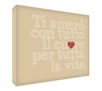 Feel Good Art WHHRT128-01IT Impression sur toile Style typographique Beige 30 x 20 x 4 cm