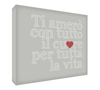 Feel Good Art WHHRT128-19IT Impression sur toile Style typographique Gris 30 x 20 x 4 cm