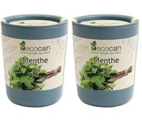 Feel Green Ecocan, Menthe, Idée Cadeau (100% Biodégradable), Grow-Your-Own/Kit Prêt-à-Pousser, Le Pot Écologique Qui Croît 9 x 7 cm, Produit en Autriche (Lot de 2)