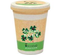 Feel Green Ecocup, Trèfle À Quatre Feuilles, Idée Cadeau (100% Ecologique), Grow-Your-Own/Kit Prêt-à-Pousser, Plantes Dans Coffee Cup 10 x 8 cm, Produit En Autriche