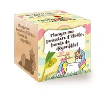 Feel Green Grow Your Own Unicorn, Cultive Ta Propre Licorne, Poussiere D'ÉToile (avec Une Gravure De Qualité), Idée Cadeau, Celebration Ecocube, Kit Prêt-à-Pousser, Plantes dans des Cubes en Bois