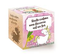 Feel Green Grow Your Own Unicorn, Cultive Ta Propre Licorne, Reste Calme (avec Une Gravure De Qualité), Idée Cadeau, Celebration Ecocube, Kit Prêt-à-Pousser, Plantes dans des Cubes en Bois 7.5cm
