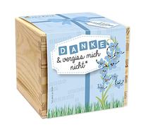 Feel Green - WE CREATE NATURE Ecobox, Myosotis Merci et n'oubliez pas de planter des plantes dans la boîte en bois 11 x 11 x 10 cm, fabriqué en Autriche, idée cadeau durable, Grow Your Own/Kit de
