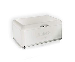 Feel Maestro MR1677-AR-BL Boîte à pain en acier peint Pratique et esthétique, idéal pour un usage quotidien Récipient à pain blanc-argent