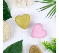 Feel Natural Bombe de Bain Moussant Coeur- Relaxation Détente - Cadeau Femme - Bien-Etre - Parfum Fraise - Rose et Doré - 1 x 120 grs - Ambiance Aromatherapie