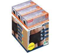 Feel Natural Boxer Absorbant Homme Lot de 3 - XL (T42-44) - sous-vêtement Lavable & Réutilisable - Protection Discrète Anti-Fuites - Noir