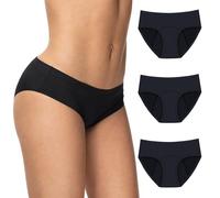 Culotte Menstruelle Taille L - Sous Vêtement Femmes Coloris Noir, Culotte de Regle Lavable Anti Fuite - Confort Hygiénique, Protection Absorbante Sans Couture Apparente - Flux Moyens Feel Natural