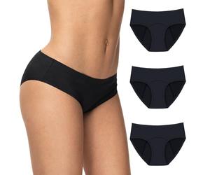 Feel Natural - Culotte Menstruelle Taille L - Sous Vêtement Femmes Coloris Noir, Culotte de Regle Lavable Anti Fuite - Confort Hygiénique, Protection Absorbante Sans Couture Apparente - Flux Moyens