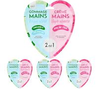 Feel Natural - Duo Gommage - Crème Hydratante Mains - Exfoliant - Nettoyant - Purifiant - Soin Intensif Complet Peau - Concombre et Sel Marin - 2x15ml (30ml) (Lot de 4)