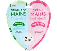 Feel Natural - Duo Gommage - Crème Hydratante Mains - Exfoliant - Nettoyant - Purifiant - Soin Intensif Complet Peau - Concombre et Sel Marin - 2x15ml (30ml)