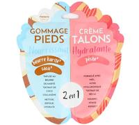 Feel Natural - Duo Gommage Nourrissant - Gel Hydratant Pieds - Beurre de Karité - Huile de coco - Exfoliant - Anti-Crevasse - Cors - Callosités - Soin Intensif Complet Peau - 300 grs