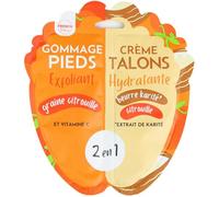 Feel Natural - Duo Gommage Nourrissant - Gel Hydratant Pieds - Graines de Citrouilles - Vitamine C - Exfoliant - Anti-Crevasse - Cors - Callosités - Soin Intensif Complet Peau - 300 grs