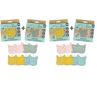 Feel Natural - Kit 2 Lots de 4 Lingettes Bébé Chat - Idéal pour Hygiène, Toilette, Change Bebe - Matière Éponge Ultra Douce, Nettoie en Douceur - Lingette Bebe Réutilisable, 100% Coton (Lot de 2)
