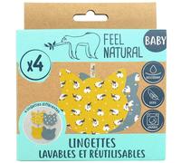 Feel Natural - Lot De 4 Lingettes Lavables Gustave-Olaf Lingettes Bébé 1 Unité
