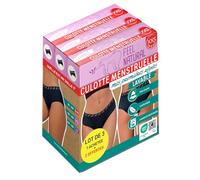 FEEL NATURAL Pack de 3 Culottes premières règles Taille XXS Brossé, Noir, Mixte