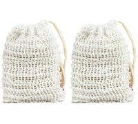 Feel Natural - Sac Filet à Provision - En Coton Naturel Résistant - Réutilisable - Maille Extensible - Longue Poignée - Porte Epaule Aisée (Lot de 2)