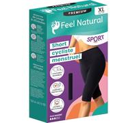 Feel Natural Short Cycliste de Sport Menstruel pour Femme - Haute Absorption de la Sudation - avec Couture Invisible Anti-frottement - Confort et Protection - pour Flux Modéré - Taille S