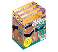 Feel Natural Sous Vêtement Pack 3 Culottes Menstruelles Premières Règles Protection Absorbante Sans Couture, Confort Hygiénique Jeune Femme, Ado - Lavable, Anti Fuite, Noir, Taille S