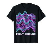 Feel The Sound Retro Wave Design Graphique Abstrait des années 90 T-Shirt