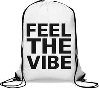 Feel The Vibe Sac de gym décontracté avec cordon Blanc