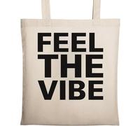 Feel The Vibe Sac fourre-tout en coton écologique Beige