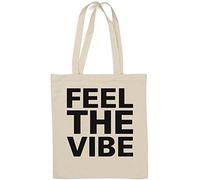 Feel The Vibe Sac fourre-tout en coton naturel Blanc