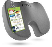 feela.® Coussin de siège orthopédique [3 degrés de dureté] - Coussin de siège Ergonomique pour Chaise de Bureau, etc. - Réduit la Douleur, améliore Le Confort d'assise et soulage Le Coccyx (Doux)